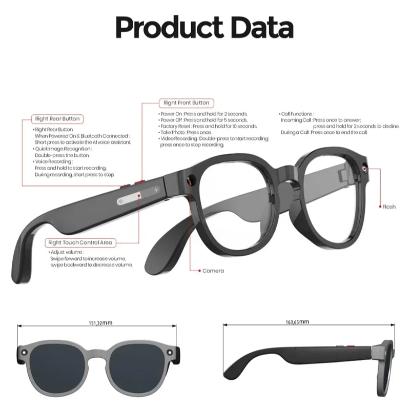 Smart AI Glasses with HD Camera