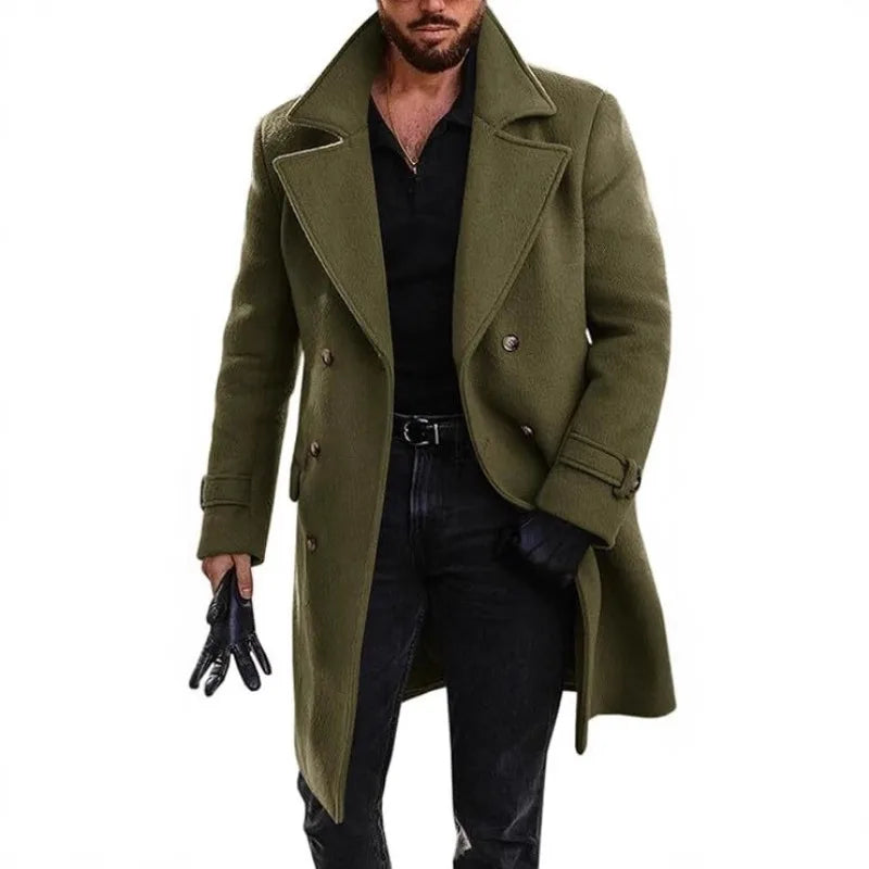 Cozy Men's Double-Breasted Coat