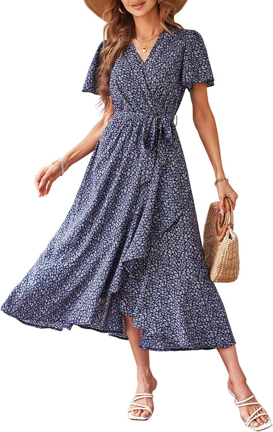 Floral V-Neck Maxi Dress