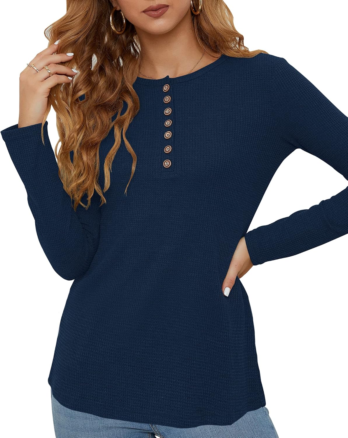 Cozy Waffle Knit Tops