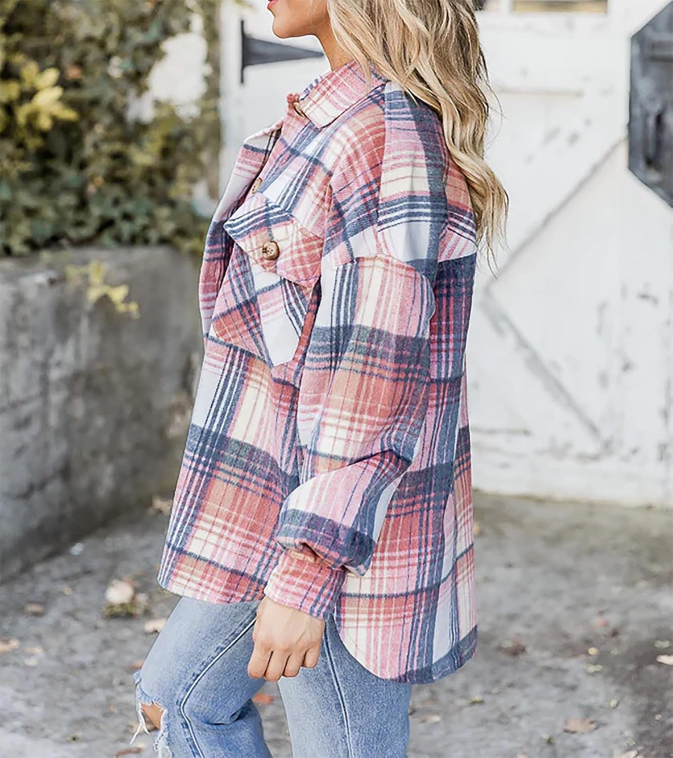 Cozy Plaid Button-Up Jacket
