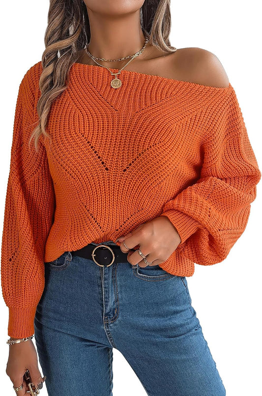 Chic Off-Shoulder Knit Sweater