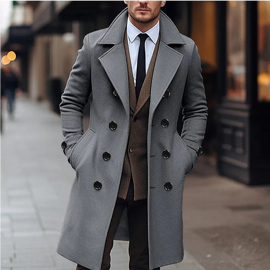 Stylish Men's Wool Trench Coat