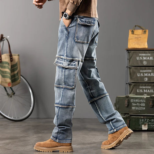 Men's Wide Leg Utility Jeans