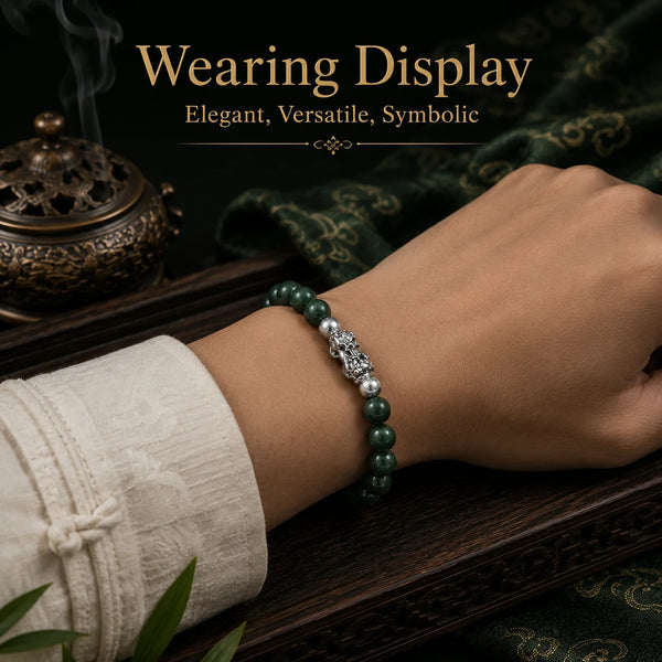 Charming Green Bead Bracelet