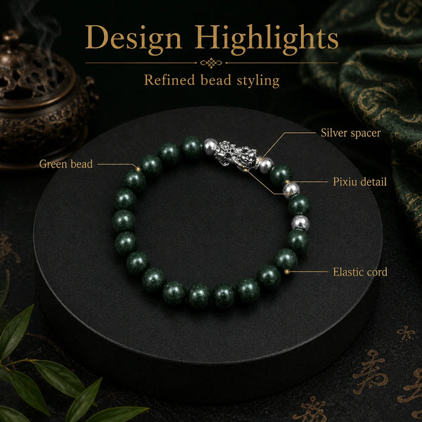 Charming Green Bead Bracelet