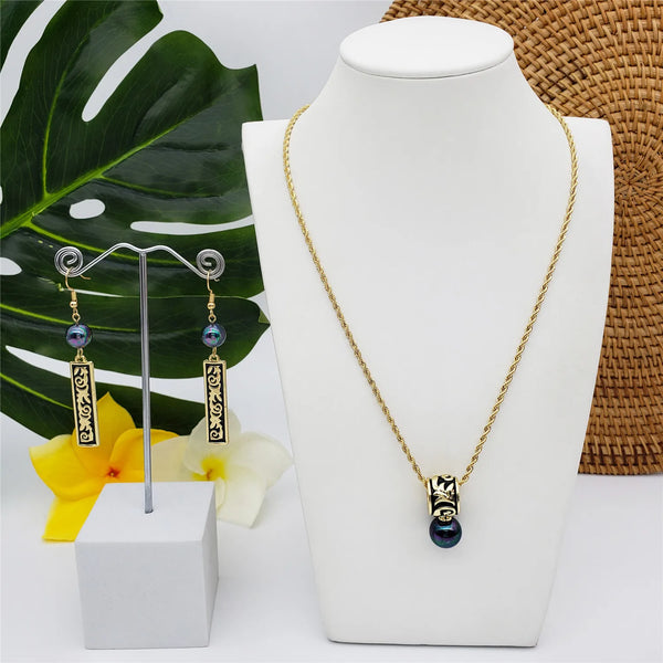 Elegant Tahitian Pearl Jewelry Set