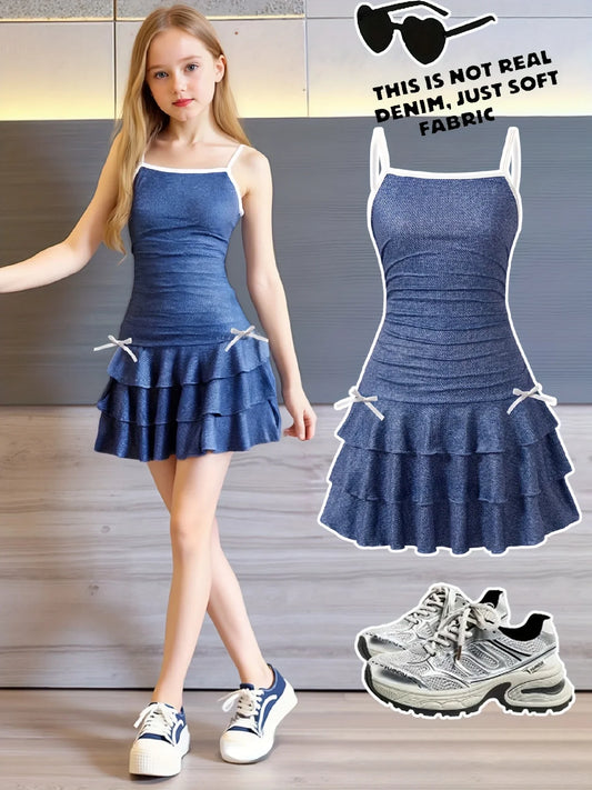 Chic Denim Suspender Dress