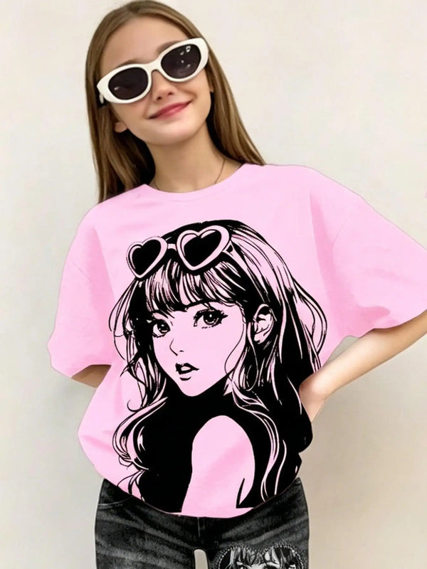 Girls-Summer-Casual-Outfit-Girls-Anime-Print-Pink-T-Shirt-Flared-Faux-Denim-Pants-Two-Piece.jpeg
