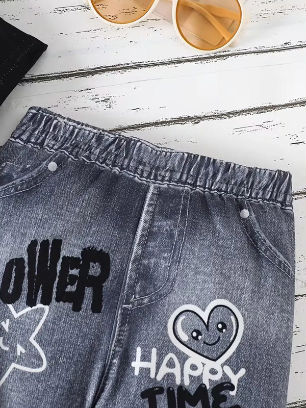 Girls-Summer-Casual-Outfit-T-Shirt-with-Heart-and-Smiley-Face-Print-Faux-Denim-Happy-Time.jpeg