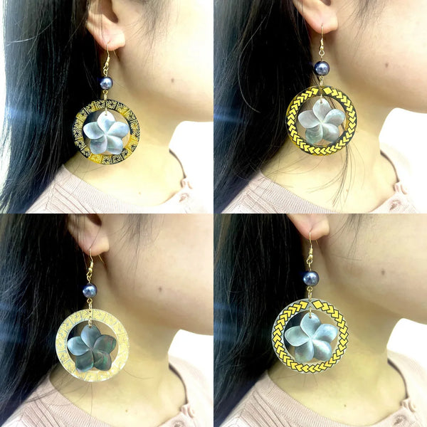 Tropical Pearl Flower Earrings