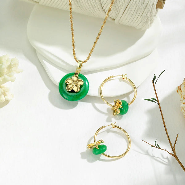 Elegant Jade Jewelry Set