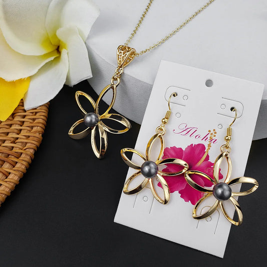 Hibiscus Pearl Jewelry Set