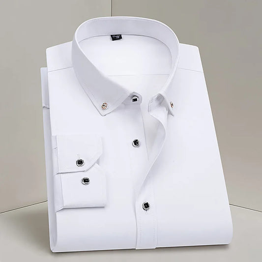 Classic Men's White Dress Shirt