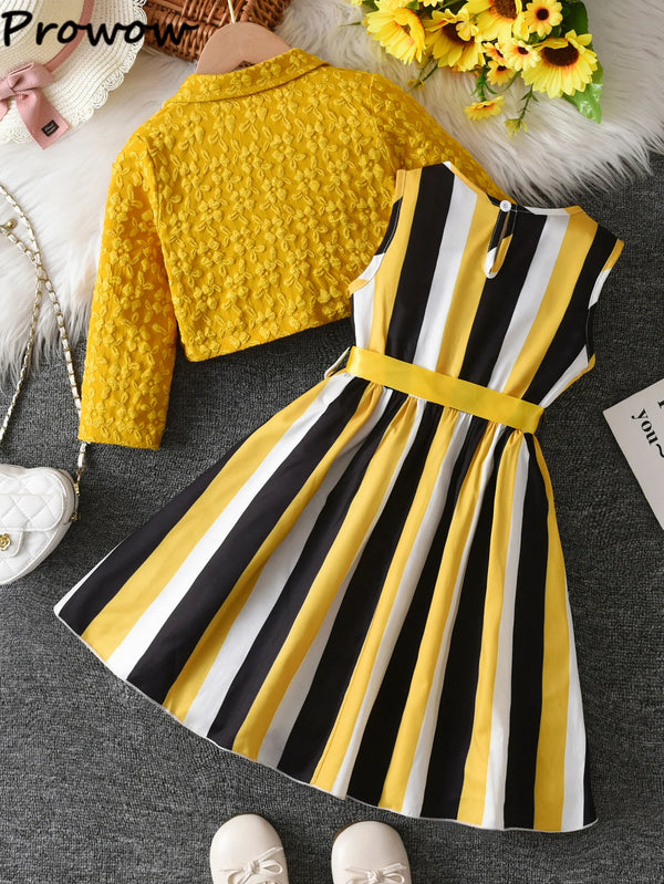 Kids-Blazer-Dresses-For-Girls-Long-Sleeve-Lapel-Jacquard-Cardigan-Coat-Yellow-Stripes-Dress-With-Belt.jpg