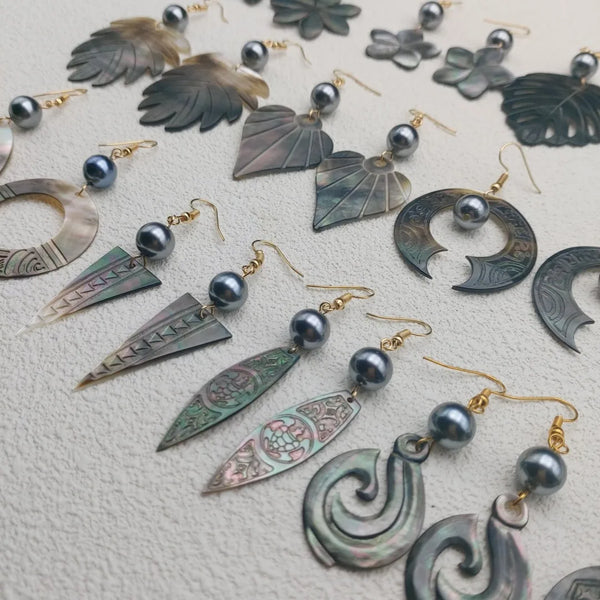 Elegant Shell Leaf Earrings