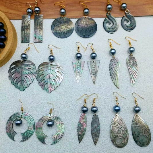 Elegant Shell Leaf Earrings