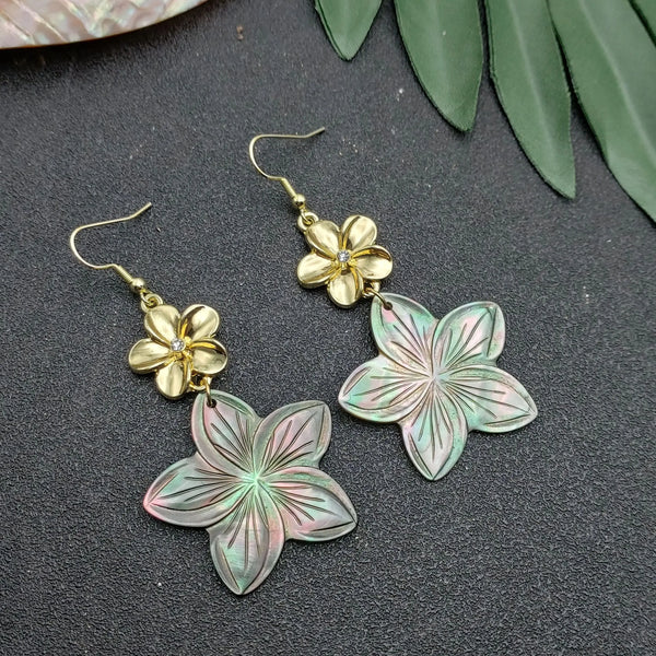 Gleaming Pearl Leaf Earrings
