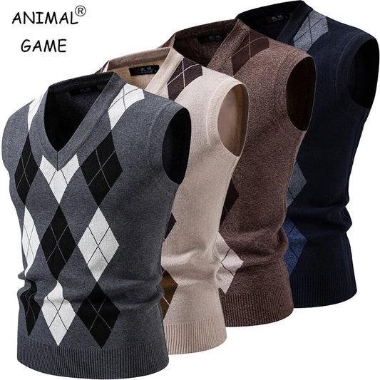 Stylish Argyle Knit Vest