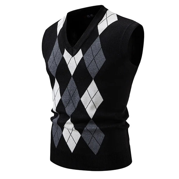 Stylish Argyle Knit Vest