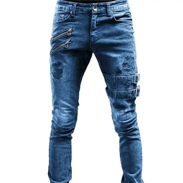 Retro Moto Elastic Jeans