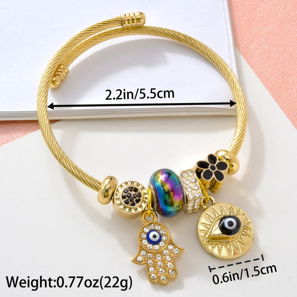 Blue Evil Eye Charm Bracelet