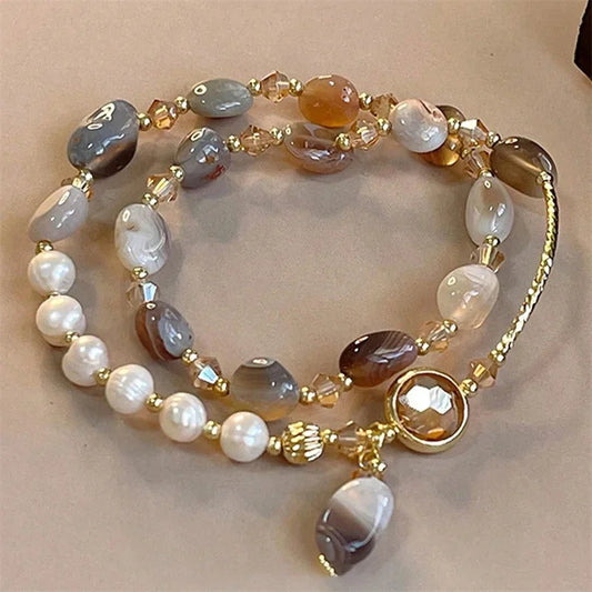 Graceful Pearl Crystal Bracelet