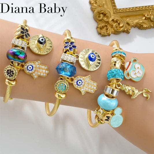Blue Evil Eye Charm Bracelet