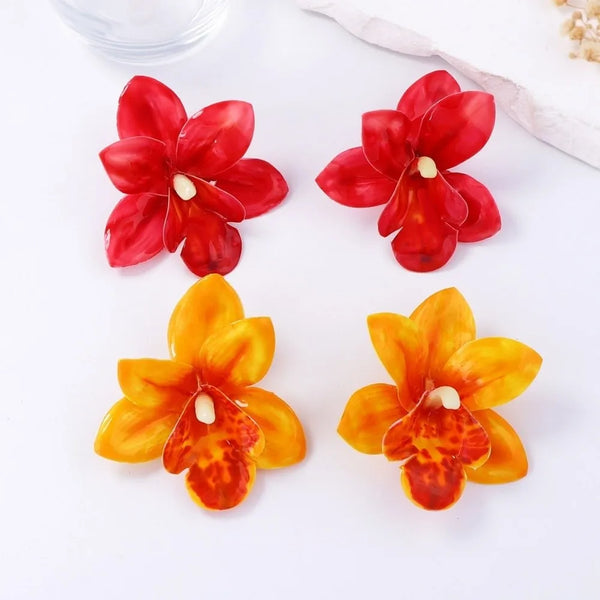 Colorful Flower Stud Earrings