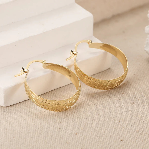 Vintage Carved Hoop Earrings