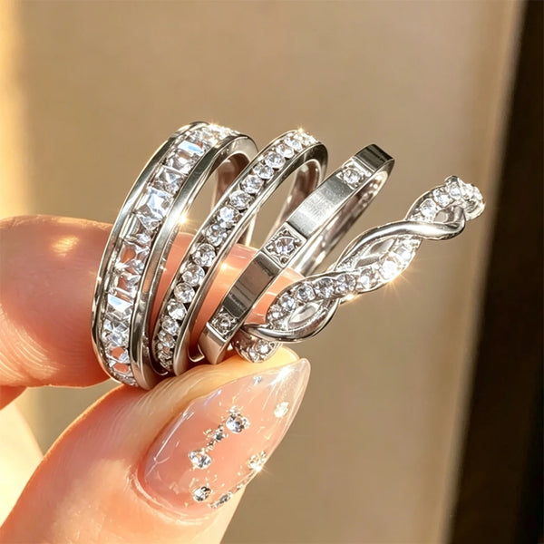Elegant Gold Stacking Rings Set